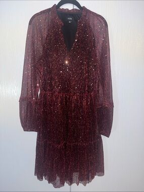 MSK Burgundy Sparkle Dress